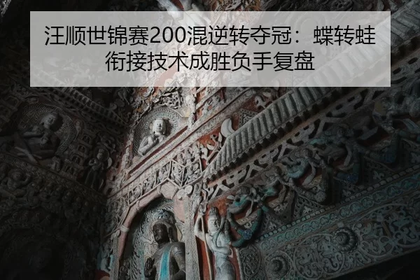 汪顺世锦赛200混逆转夺冠：蝶转蛙衔接技术成胜负手复盘